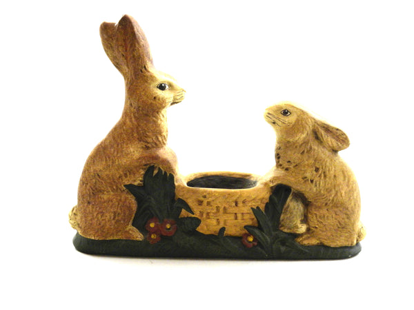 Two Rabbits with Basket- Open Edition - BELLAVINTAGEHOME