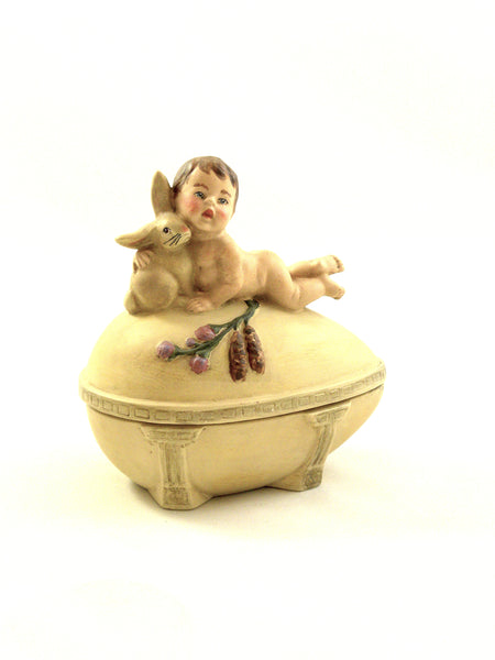 Cherub and Bunny Box - Open Edition - BELLAVINTAGEHOME
