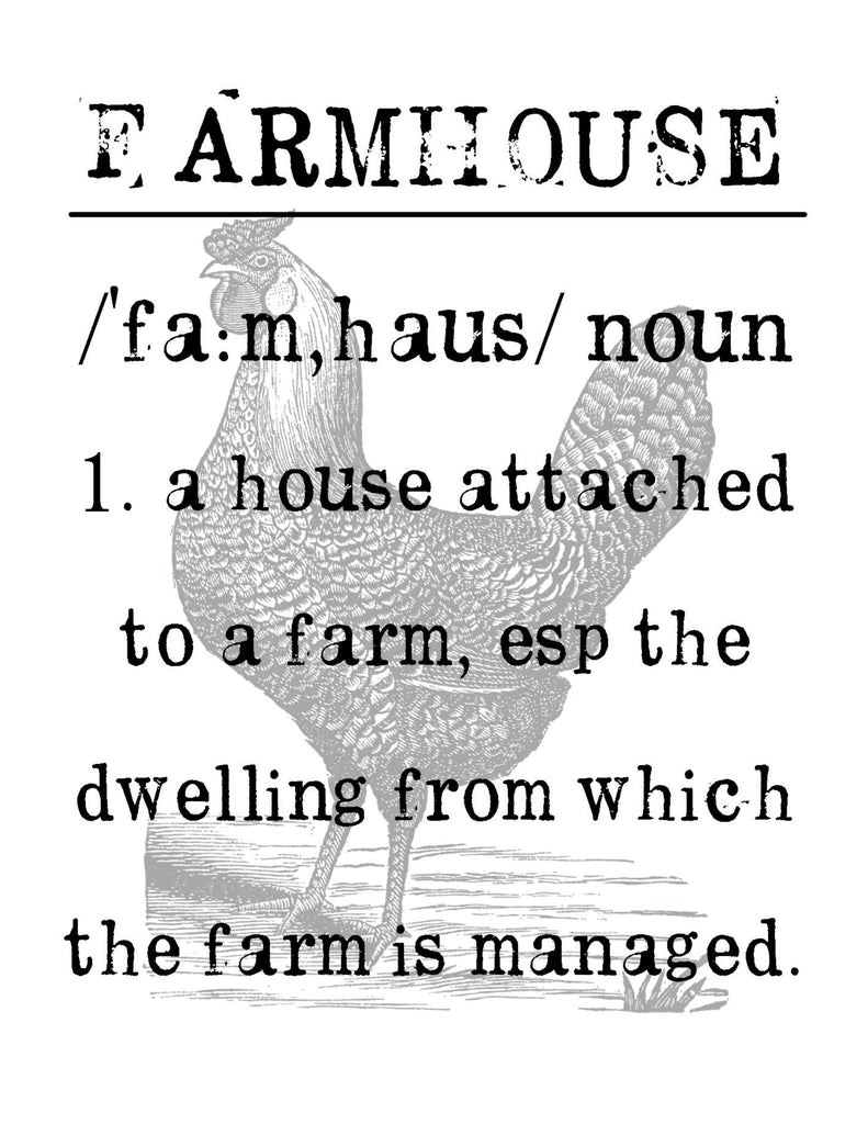 Farmhouse Definition Print, Pillow, Note Cards, Tea Towel, Digital Download - BELLAVINTAGEHOME