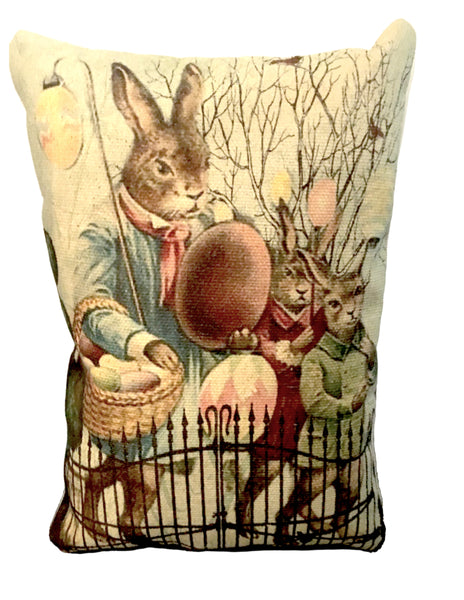 Rabbit Parade  Print, Pillow, Note Cards, Tea Towel, Digital Download - BELLAVINTAGEHOME