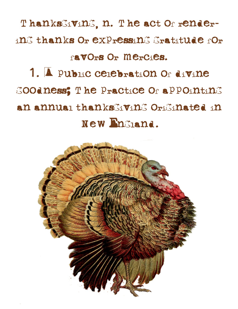 Fall Tea Towel Thanksgiving Definition - BELLAVINTAGEHOME