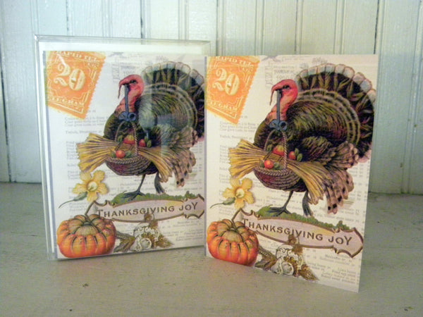 Thanksgiving Turkey Print,  Pillow, Note Cards, Tea Towel, Digital Download - BELLAVINTAGEHOME