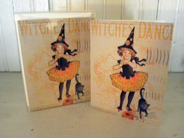 Witches Dance Print,  Pillow, Note Cards, Tea Towel, Digital Download - BELLAVINTAGEHOME