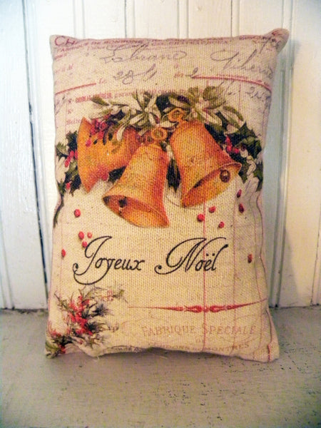 Vintage Art Collection Paper  Christmas Bells Print,  Pillow, Note Cards, Tea Towel, Digital Download - BELLAVINTAGEHOME