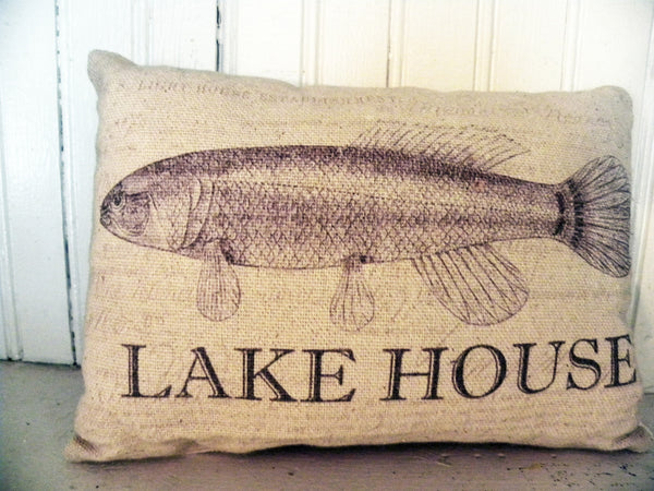 Lake House Print,  Pillow, Note Cards, Tea Towel, Digital Download - BELLAVINTAGEHOME
