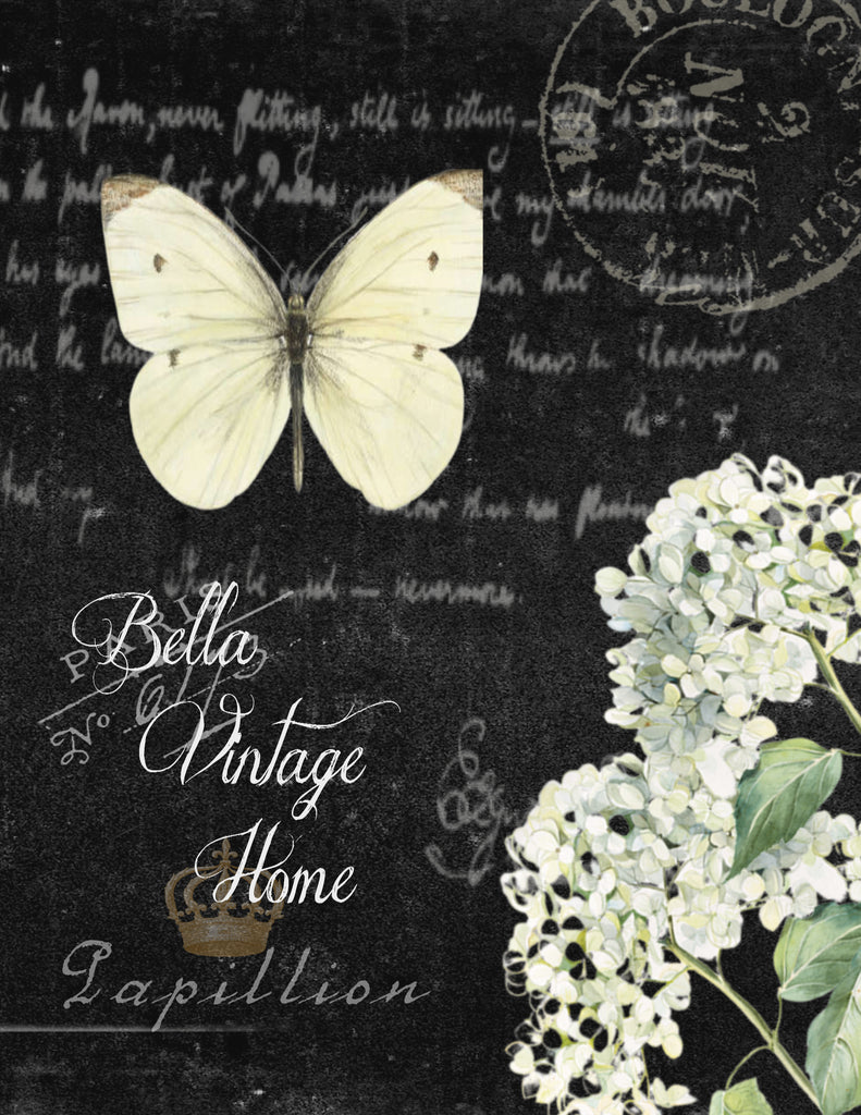 White Butterfly II Print, Pillow, Note Cards, Tea Towel, Digital Download - BELLAVINTAGEHOME