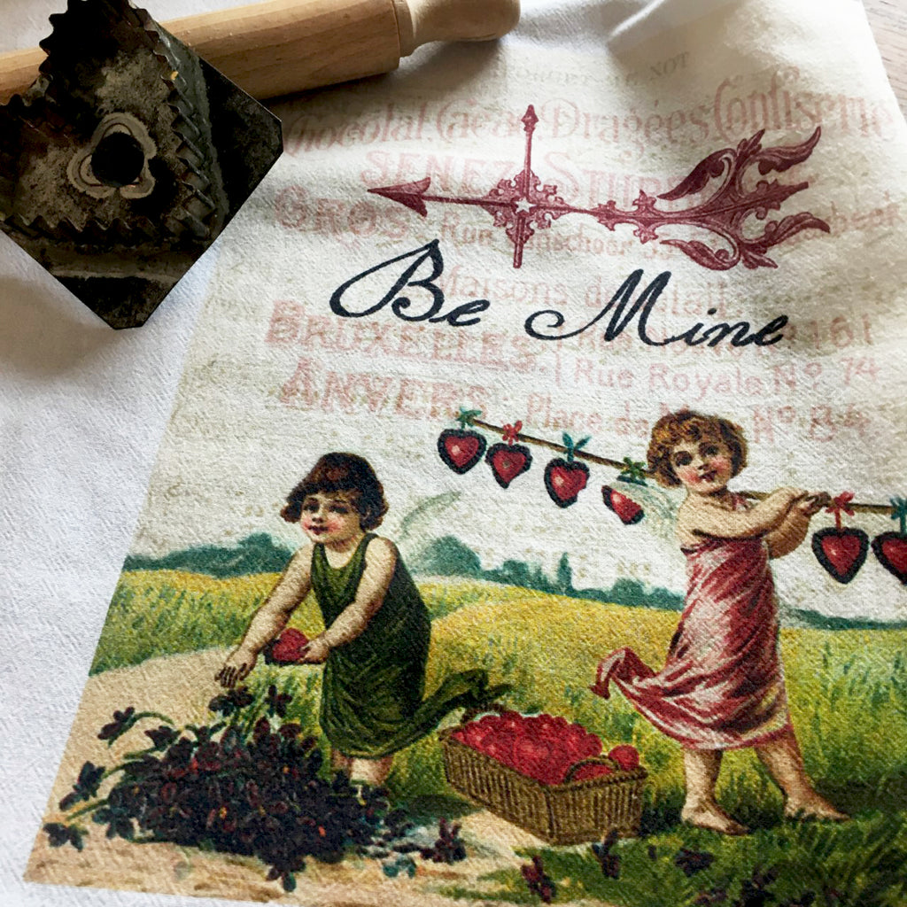 Tea Towel-Be Mine - BELLAVINTAGEHOME