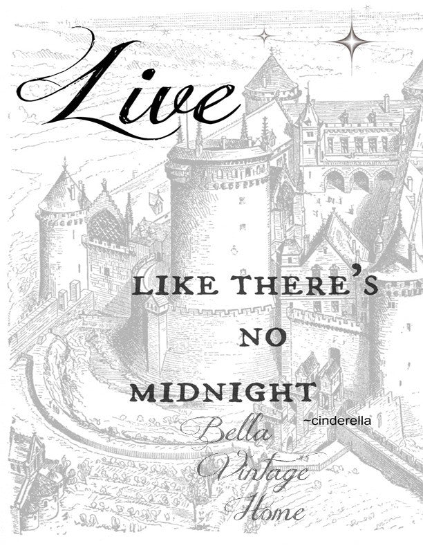 Cinderella Print, Pillow, Note Cards, Tea Towel, Digital Download - BELLAVINTAGEHOME