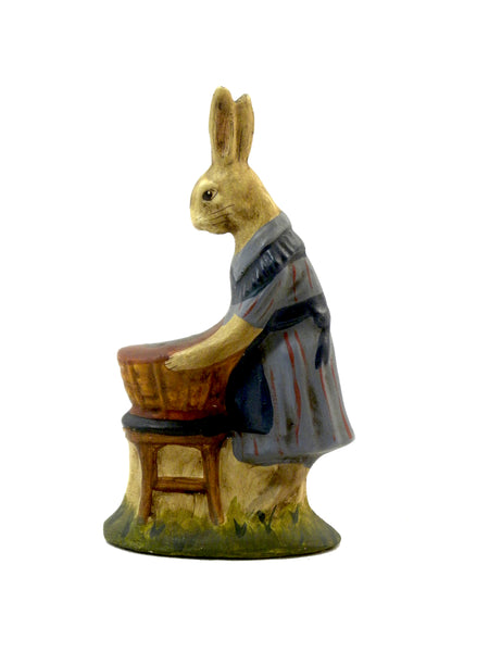 Mother Rabbit with Basket- Open Edition - BELLAVINTAGEHOME