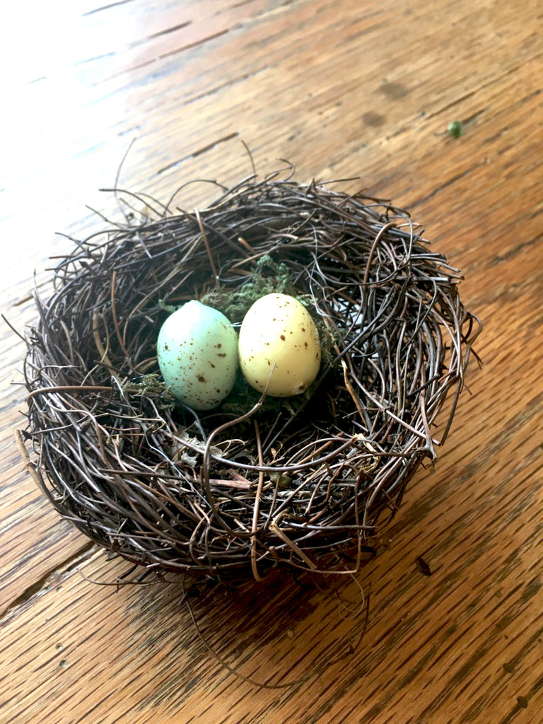 Nest with Eggs Set of 2 - BELLAVINTAGEHOME