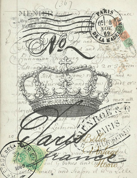 French Tea  Towel No 2 - BELLAVINTAGEHOME