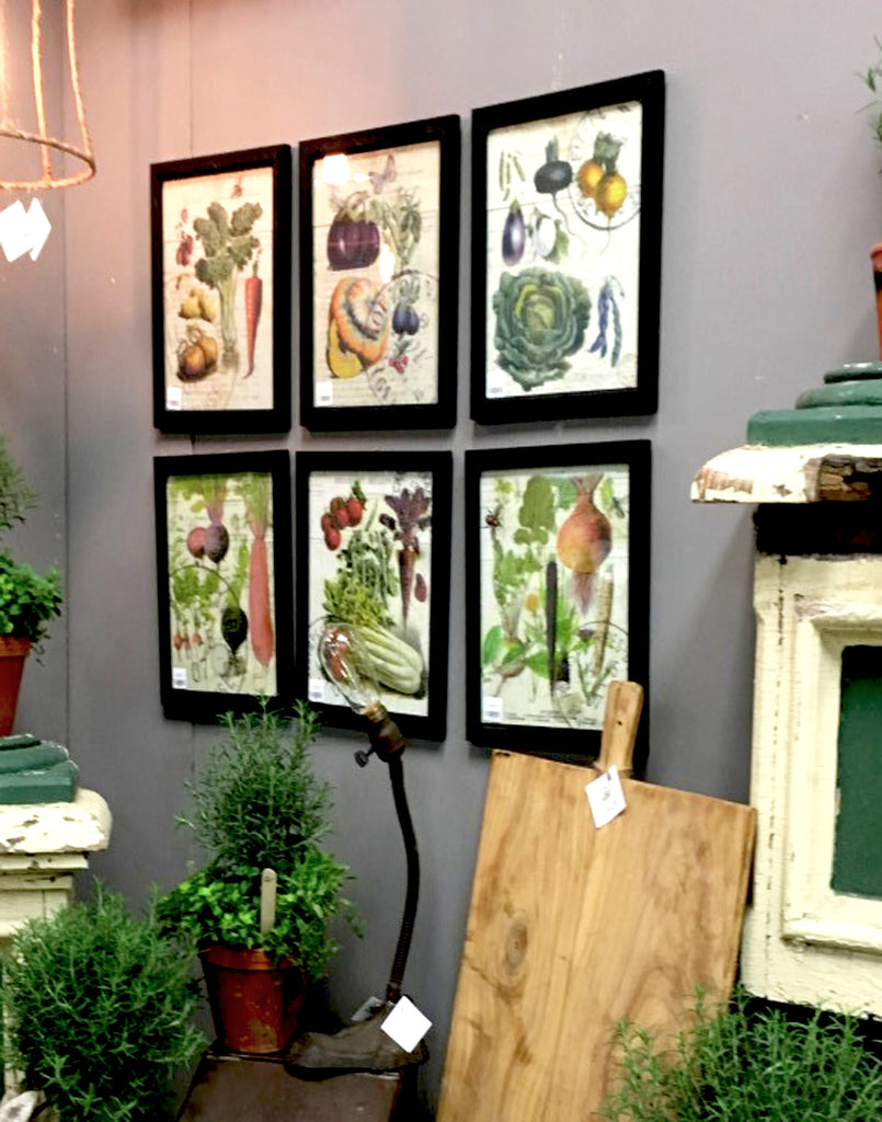 Set of 6 Botanical French Vegeatbles Prints - BELLAVINTAGEHOME
