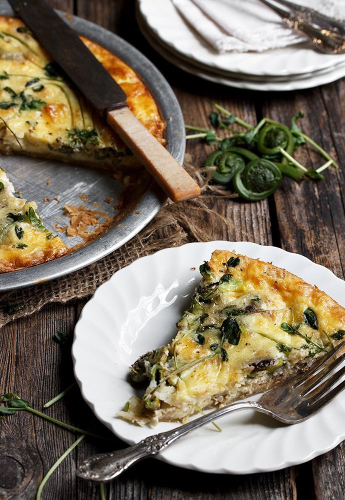 Spring Fiddlehead and Herb Quiche! Oh My!! | BELLAVINTAGEHOME