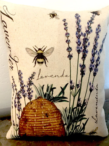 Pillow-Lavender Bee - BELLAVINTAGEHOME