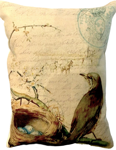 Pillow-Bird with nest - BELLAVINTAGEHOME