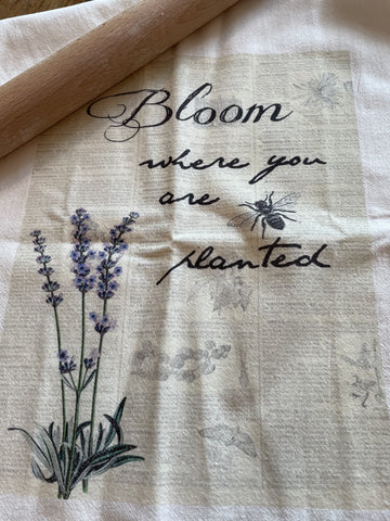 Tea Towel-Bloom Lavender - BELLAVINTAGEHOME