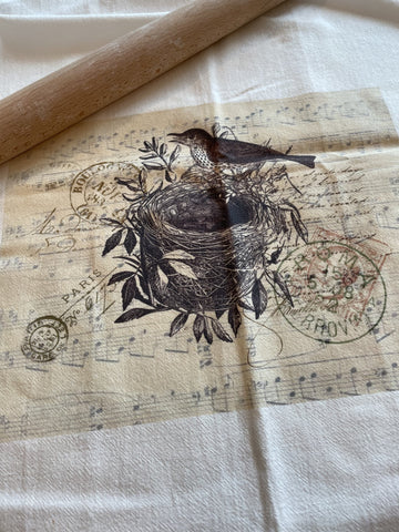 Tea Towel-Brown Bird - BELLAVINTAGEHOME