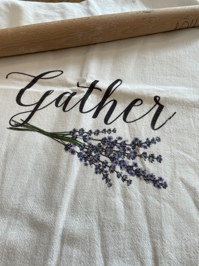 Tea Towel- Gather Lavender - BELLAVINTAGEHOME