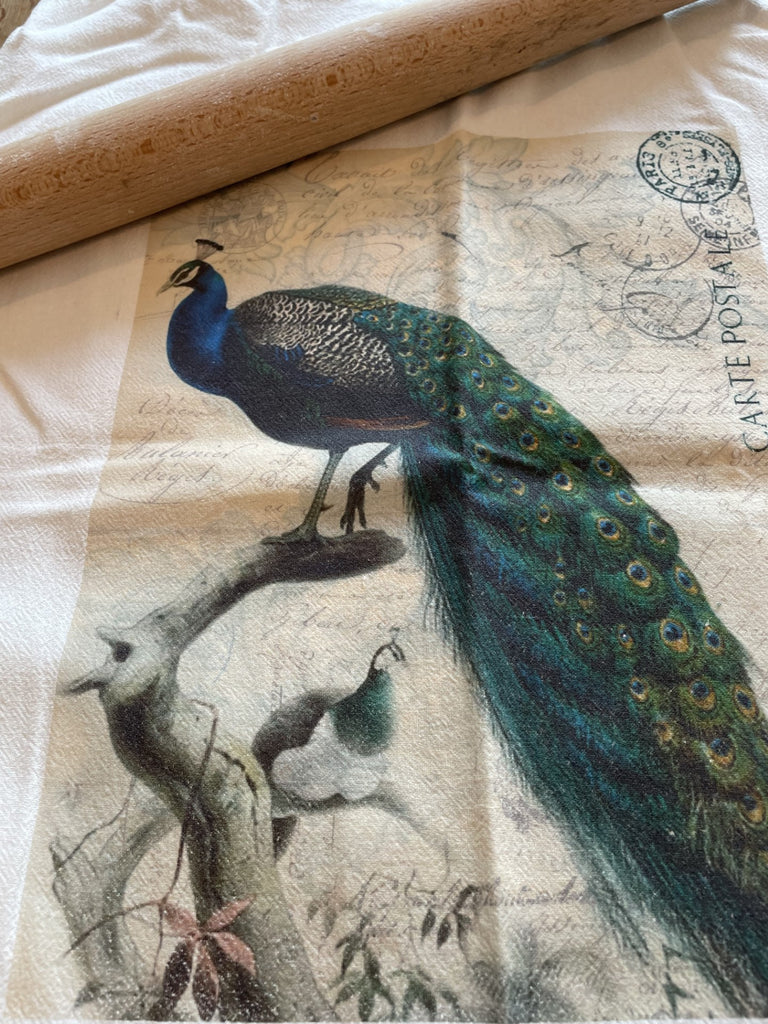 Tea Towel-Peacock - BELLAVINTAGEHOME