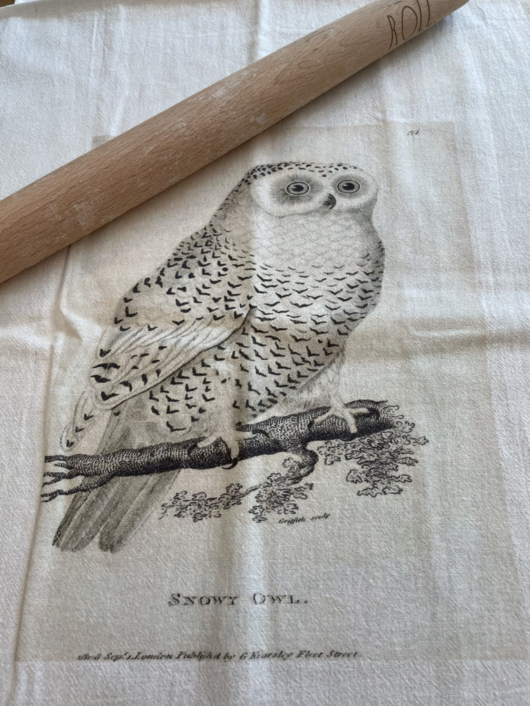 Tea Towel-Snowy Owl - BELLAVINTAGEHOME
