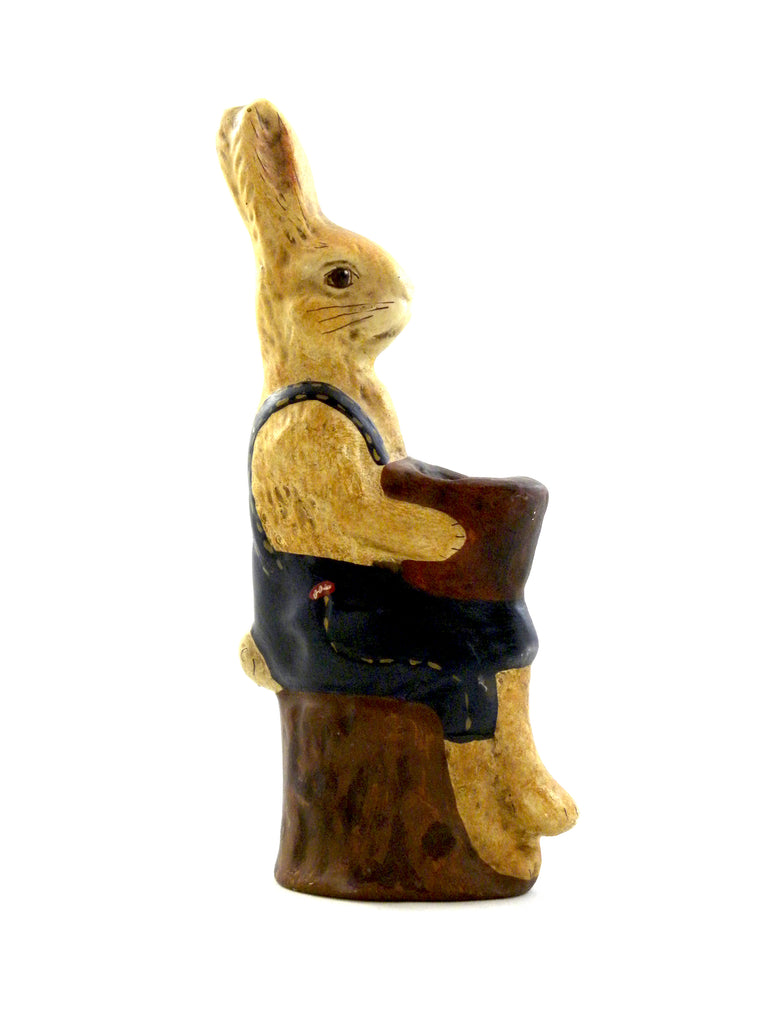 Rabbit on Tree Stump- Open Edition - BELLAVINTAGEHOME