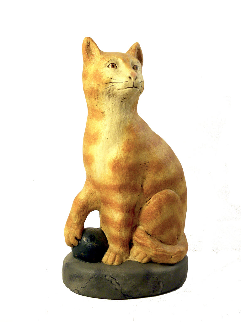 Cat Tabby with Ball- Open Edition - BELLAVINTAGEHOME