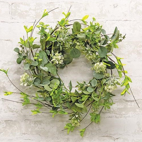 a Mixed Queen Ann Heather Wreath 15" - BELLAVINTAGEHOME