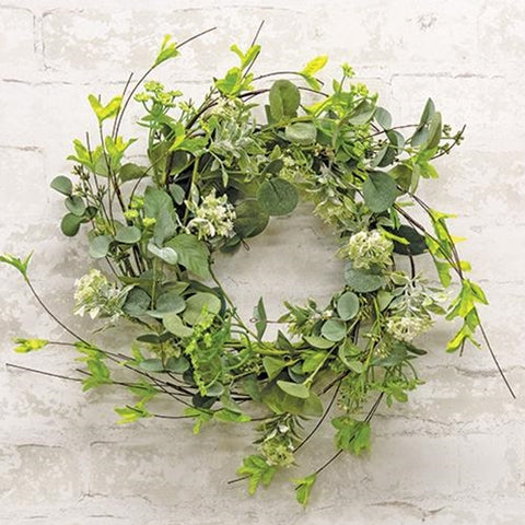 a Mixed Queen Ann Heather Wreath 15" - BELLAVINTAGEHOME