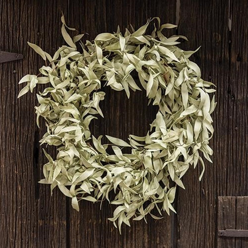 a Flocked Herb Wreath 24" - BELLAVINTAGEHOME