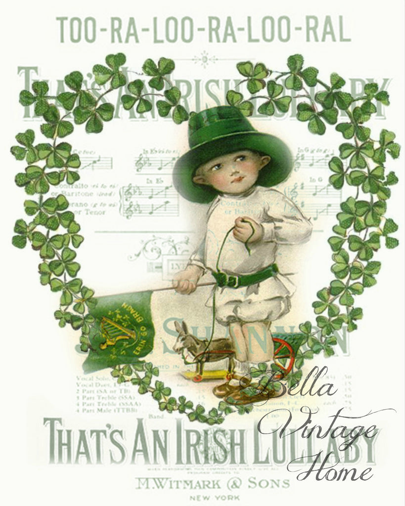 Irish Lullaby Print, Pillow, Note Cards, Tea Towel, Digital Download - BELLAVINTAGEHOME