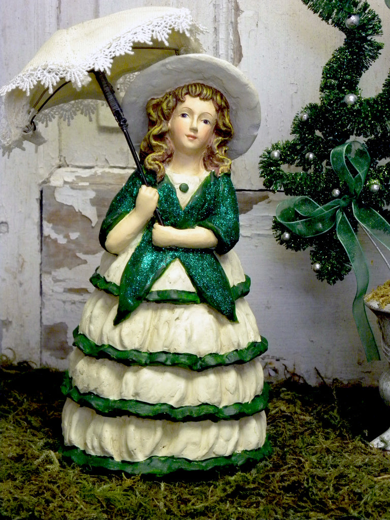 Vintage St Patrick's Lady with Umbrella - BELLAVINTAGEHOME