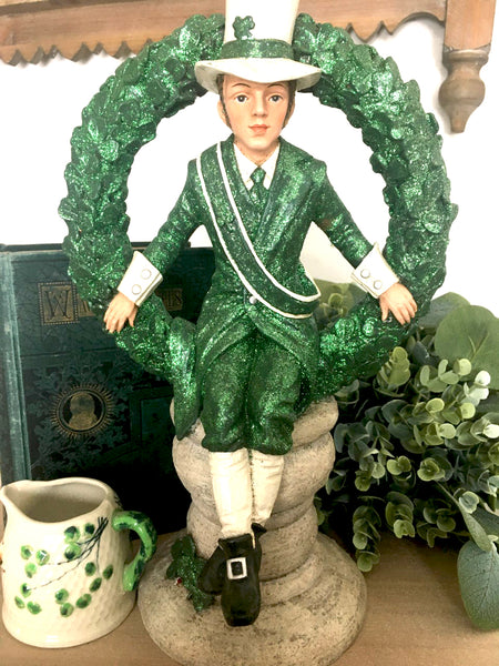 St Patrick's Boy sitting in a wreath - BELLAVINTAGEHOME