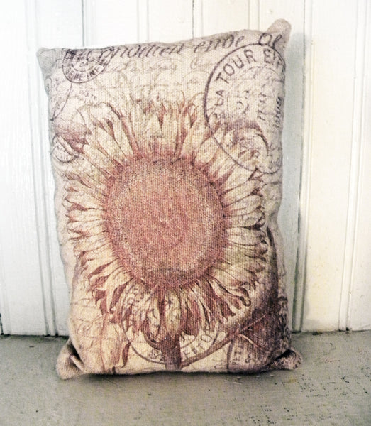 Sunflower Botanical Print,  Pillow, Note Cards, Tea Towel, Digital Download - BELLAVINTAGEHOME
