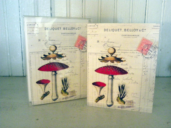 Botanical  Mushrooms I Print, Pillow, Note Cards, Tea Towel, Digital Download - BELLAVINTAGEHOME