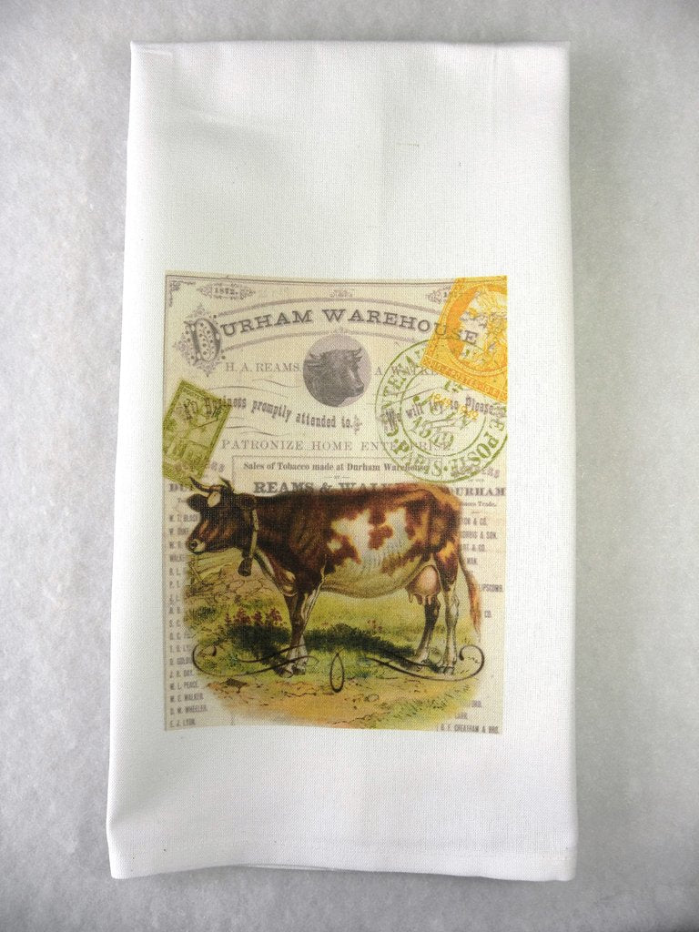 Animal  Tea  Towel  Brown Cow - BELLAVINTAGEHOME