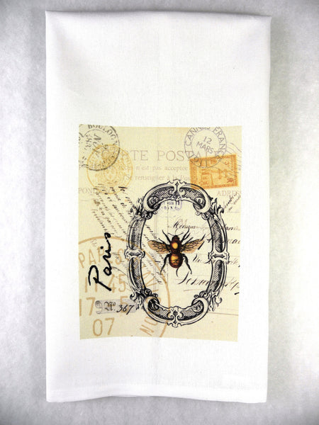 Botanical Paris Bee  Print, Pillow, Note Cards, Tea Towel, Digital Download - BELLAVINTAGEHOME