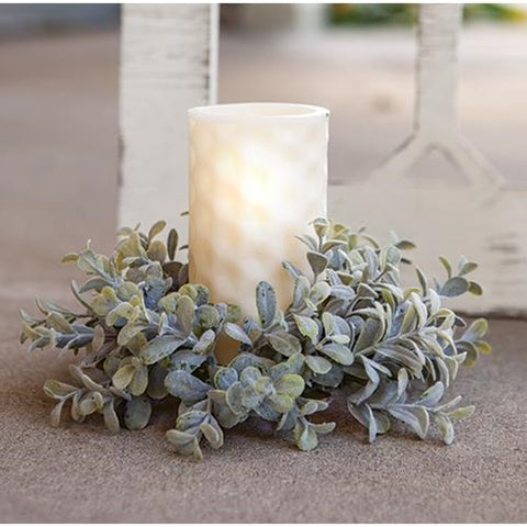 Pebble Eucalyptus Candle Ring 8"   NEW! - BELLAVINTAGEHOME