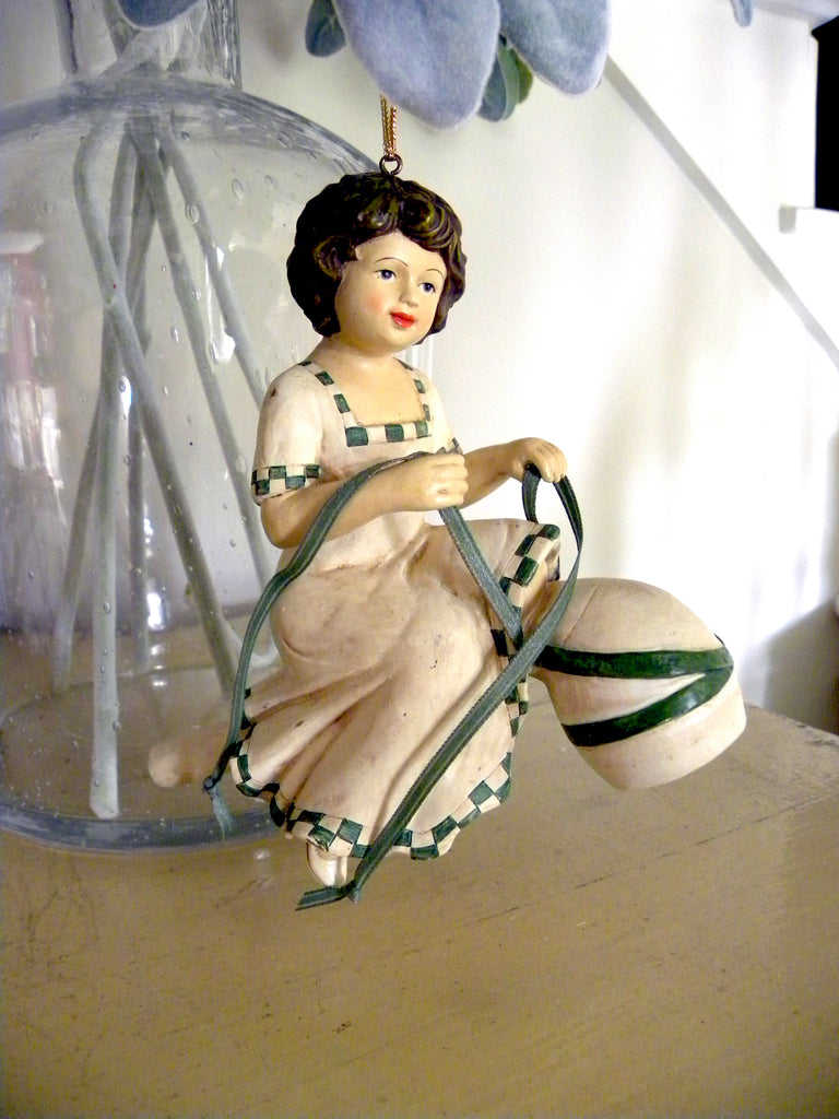 St Patrick's Girl sitting on a Pipe - BELLAVINTAGEHOME
