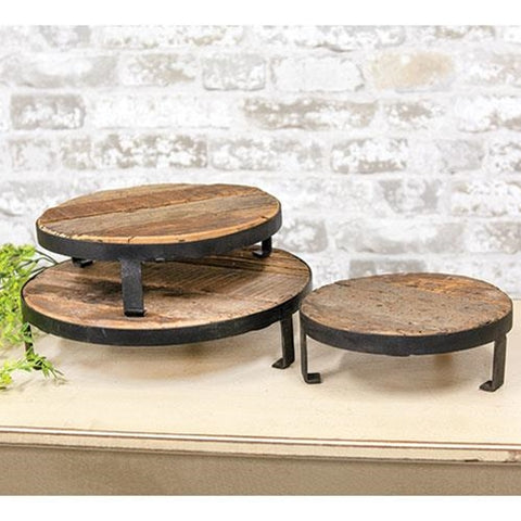 Vintage Style Metal and Wood Tray/Riser  ( 3 sizes)  NEW!! - BELLAVINTAGEHOME