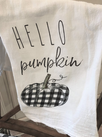 Hello Pumpkin Tea towel - BELLAVINTAGEHOME