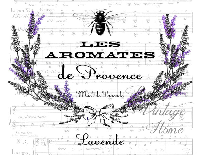 Floral Tea  Towel Lavender Bee - BELLAVINTAGEHOME