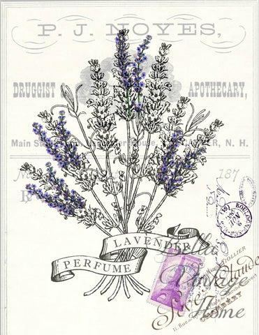 Floral Tea  Towel Lavender Perfume - BELLAVINTAGEHOME