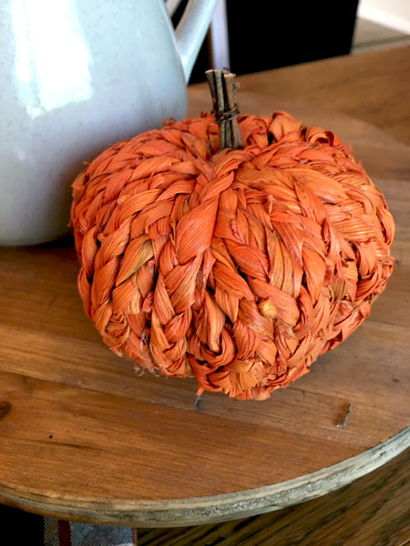 Braided Orange Pumpkin (Small) - BELLAVINTAGEHOME