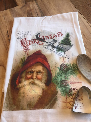 Tea Towel-Santa - BELLAVINTAGEHOME