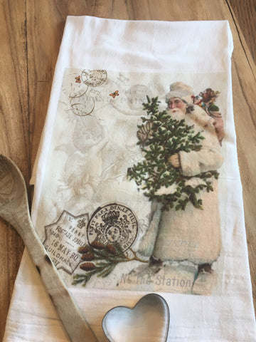 Tea Towel- Santa - BELLAVINTAGEHOME