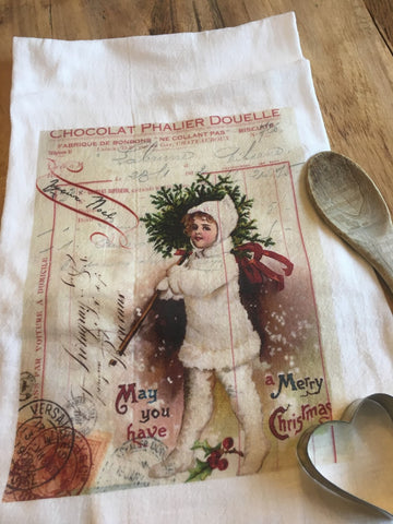 Tea Towel- Snow child - BELLAVINTAGEHOME