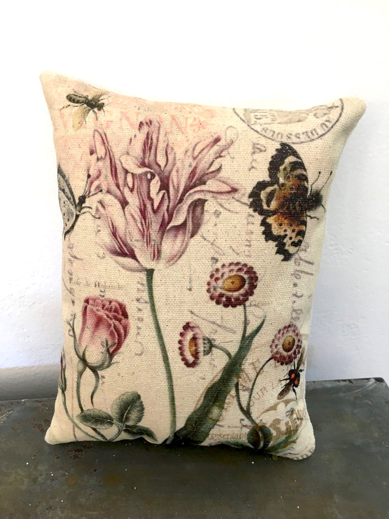 Tulips and Butterflies Accent Pillow - BELLAVINTAGEHOME